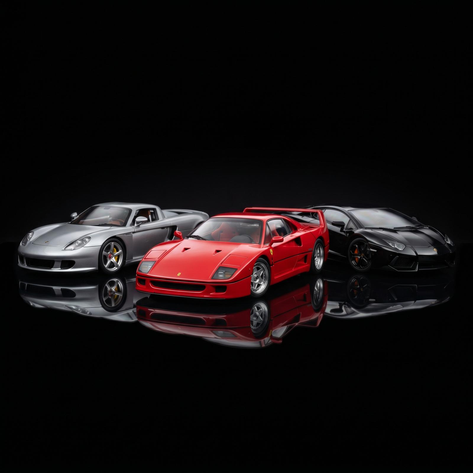 Uudet painevaletut pienoismalliautot — Porsche, Lamborghini ja Ferrari mittakaavassa 1:18