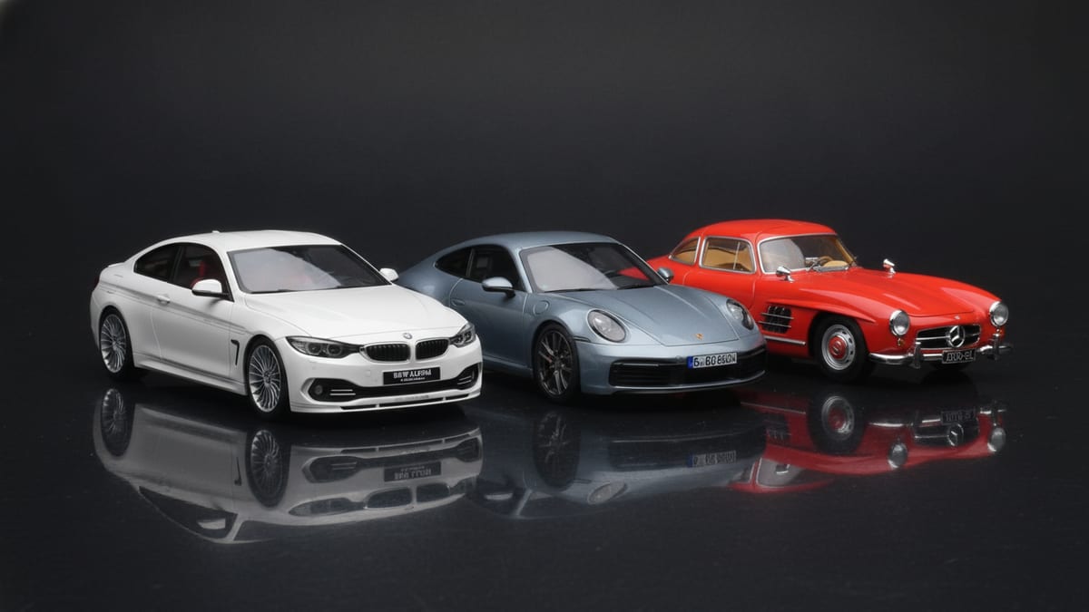 Keräiltävä 1:18 Porsche-pienoismalli siistillä studiotaustalla &mdash; Models118:n ensimmäisen tilauksen tarjous
