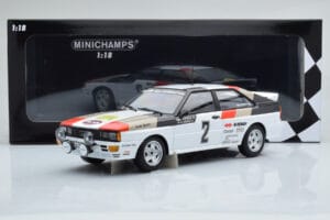 Audi Quattro Audi Sport #1 H. Mikkola / A. Hertz Winners International Swedish Rally 1981 Minichamps 1:18 155811102 Metalli — kuva 6 / 6