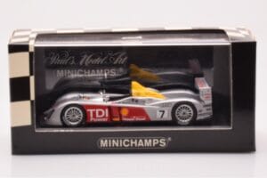 Audi R10 TDI LMP1 #7 R. Capello / T. Kristensen / A. McNish 24 Hours of Le Mans 2006 Minichamps 1:43 400061607 Metalli — kuva 4 / 4