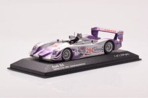 Audi R8 LMP900 #28 F. Biela / P. Kaffer / A. McNish 12 Hours of Sebring Winner 2004 Minichamps 1:43 4000412328 Metalli — kuva 2 / 4
