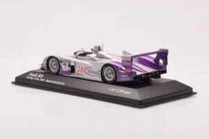 Audi R8 LMP900 #28 F. Biela / P. Kaffer / A. McNish 12 Hours of Sebring Winner 2004 Minichamps 1:43 4000412328 Metalli — kuva 3 / 4