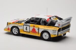Audi Sport Quattro S1 E2 #4 S. Blomqvist / B. Cederberg Rally 1000 Lakes 1985 IXO 1:18 18RMC161A Metalli — kuva 5 / 6