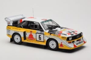 Audi Sport Quattro S1 E2 #6 H. Mikkola / A. Hertz Rally 1000 Lakes 1985 IXO 1:18 18RMC161B Metalli — kuva 4 / 6