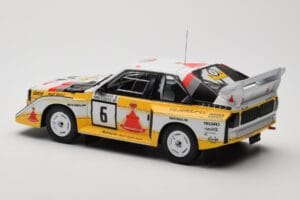 Audi Sport Quattro S1 E2 #6 H. Mikkola / A. Hertz Rally 1000 Lakes 1985 IXO 1:18 18RMC161B Metalli — kuva 5 / 6