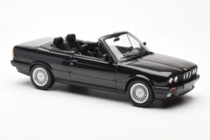 BMW 325i E30 Avoauto Musta Metallic Norev 1:18 183211 Metalli — kuva 4 / 6