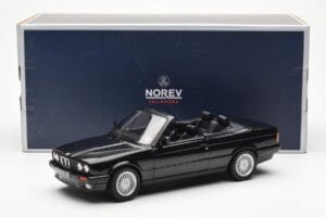BMW 325i E30 Avoauto Musta Metallic Norev 1:18 183211 Metalli — kuva 6 / 6