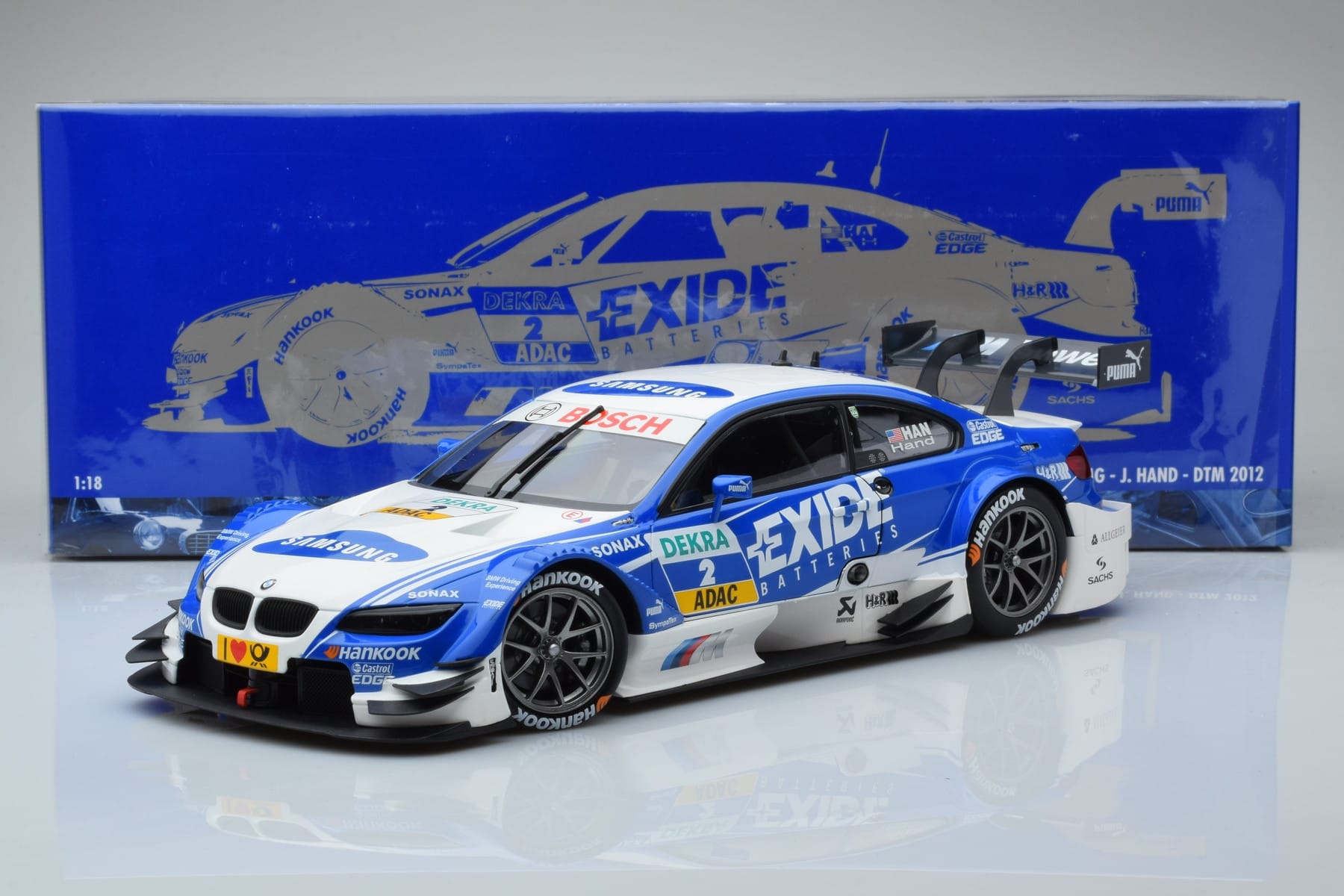 BMW M3 #2 BMW Team RMG A.J. Hand DTM 2012 Minichamps 1:18 100122202 Metalli — kuva 8 / 8