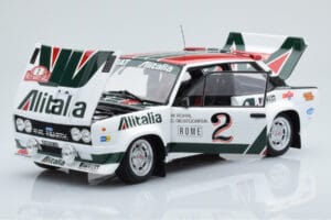 Fiat 131 Abarth Alitalia #2 W. Röhrl / C. Geistdörfer Rally Monte Carlo 1978 Kyosho 1:18 08376G Metalli — kuva 2 / 10
