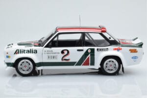 Fiat 131 Abarth Alitalia #2 W. Röhrl / C. Geistdörfer Rally Monte Carlo 1978 Kyosho 1:18 08376G Metalli — kuva 4 / 10
