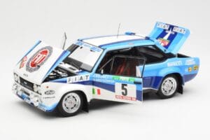 Fiat 131 Abarth #5 Team Fiat Works Rally Portugal 1980 Kyosho 1:18 08376A Metalli — kuva 2 / 8
