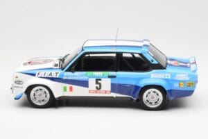 Fiat 131 Abarth #5 Team Fiat Works Rally Portugal 1980 Kyosho 1:18 08376A Metalli — kuva 4 / 8