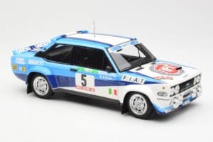 Fiat 131 Abarth #5 Team Fiat Works Rally Portugal 1980 Kyosho 1:18 08376A Metalli — kuva 6 / 8