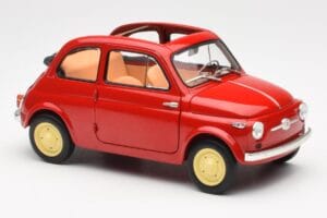 Fiat Nuova 500 Coral Punainen Kyosho 1:18 08966R Metalli — kuva 6 / 8