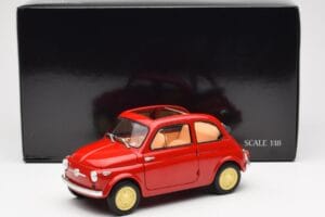 Fiat Nuova 500 Coral Punainen Kyosho 1:18 08966R Metalli — kuva 8 / 8