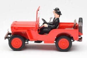 Jeep Willys Tintin 2 Hahmoa UT Models 1:18 180150000 Metalli — kuva 3 / 6