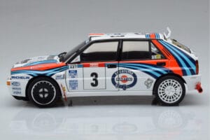 Lancia Delta HF Integrale Evoluzione #3 D. Auriol / B. Occelli Tour de Corse 1992 Kyosho 1:18 08348H Metalli — kuva 4 / 9
