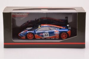 McLaren F1 GTR #33 Gulf Racing R. Bellm / M. Weaver / J-J. Lehto 24 Hours of Le Mans 1996 Minichamps 1:43 530164333 Metalli — kuva 4 / 4