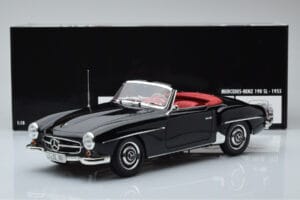 Mercedes 190 SL W121 Kabriolett Musta Minichamps 1:18 100037030 Metalli — kuva 8 / 8