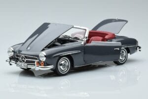 Mercedes 190 SL W121 Roadster Harmaa Norev 1:18 183402 Metalli — kuva 2 / 8