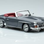 Mercedes 190 SL W121 Roadster Harmaa Norev 1:18 183402 Metalli - image 5 of 8