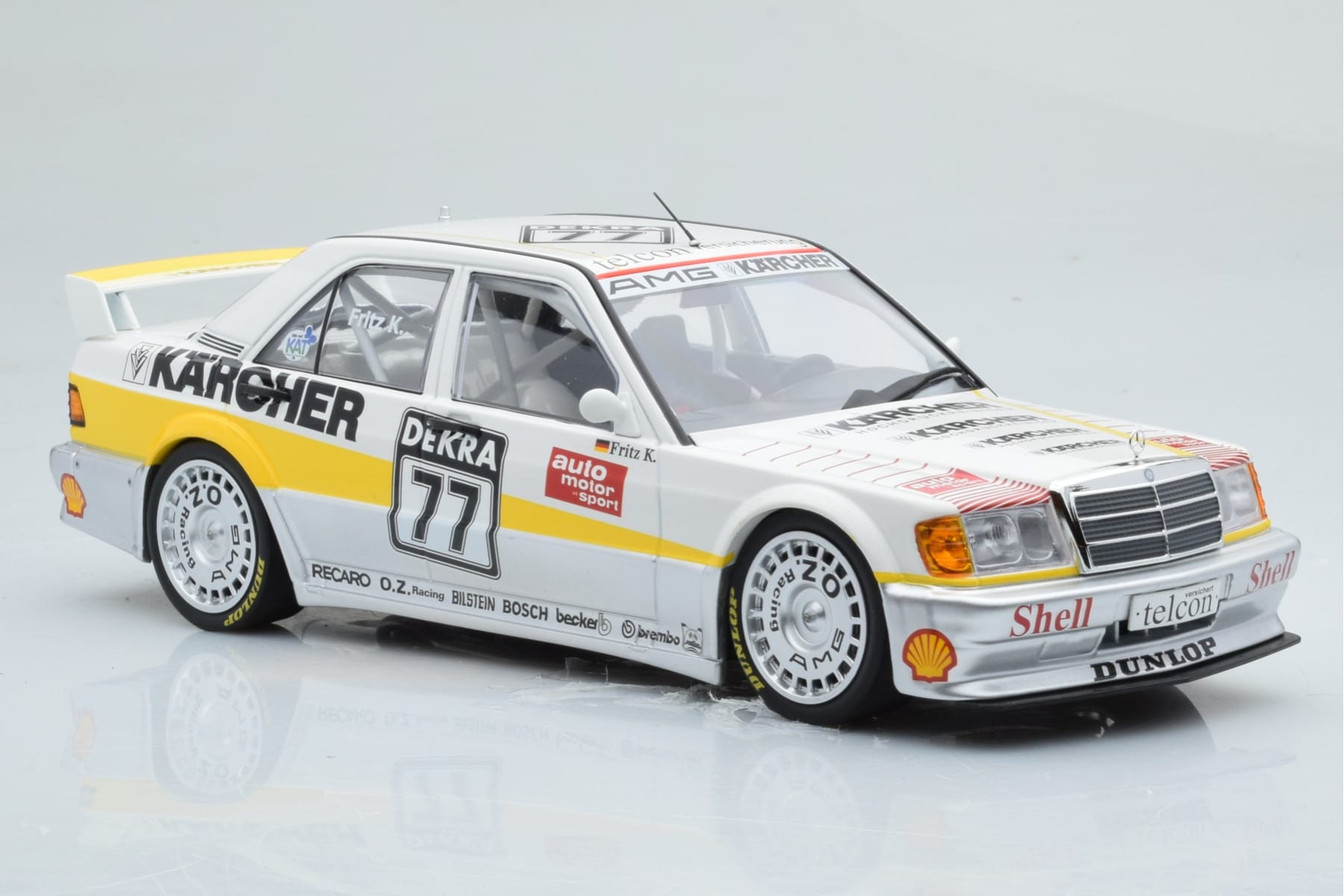 Mercedes 190E 2.5-16 W201 EVO 1 Karcher #77 F. Kreutzpointer Team AMG-Mercedes DTM 1990 Minichamps 1:18 155903677 Metalli — kuva 4 / 6
