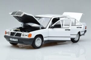 Mercedes 190 E W201 Valkoinen Norev 1:18 183820 Metalli — kuva 2 / 7