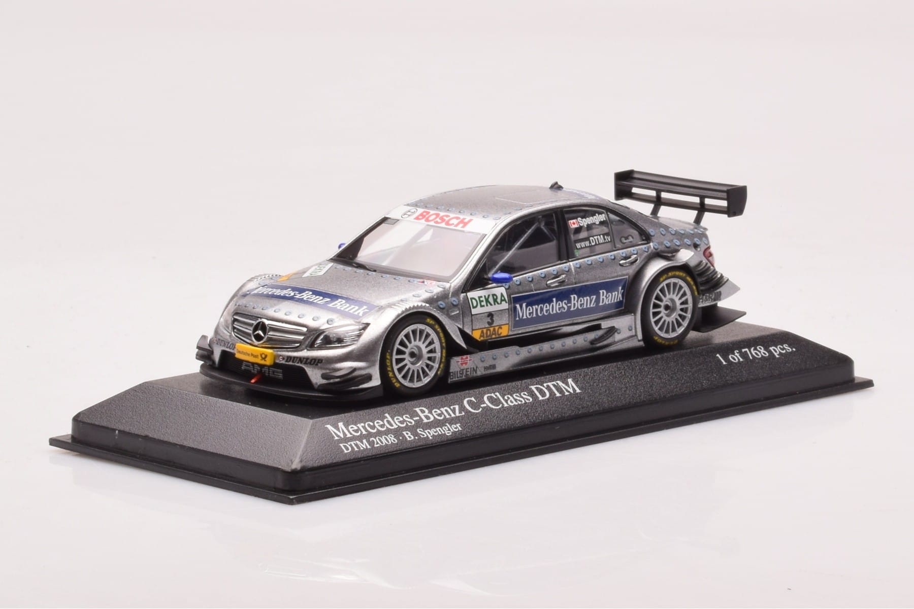 Mercedes C-Class W204 DTM Team AMG Mercedes #3 B. Spengler DTM 2008 Minichamps 1:43 400083803 Metalli — kuva 2 / 4