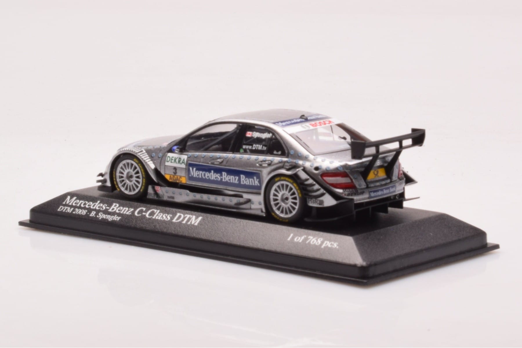 Mercedes C-Class W204 DTM Team AMG Mercedes #3 B. Spengler DTM 2008 Minichamps 1:43 400083803 Metalli — kuva 3 / 4