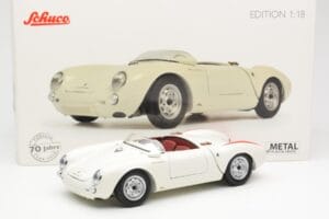 Porsche 550 Spyder 70 Vuotta Edition Valkoinen Schuco 1:18 450033300 Metalli — kuva 8 / 8