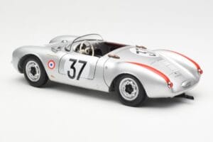Porsche 550 RS Spyder #37 H. Polensky / R. von Frankenberg 24 Hours of Le Mans 1955 Schuco 1:18 450033400 Metalli — kuva 7 / 8