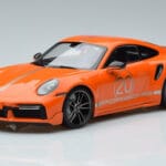 Porsche 911 992 Turbo S China 20th Anniversary Oranssi Minichamps 1:18