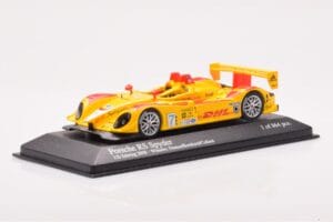Porsche RS Spyder LMP2 #7 R. Dumas / T. Bernhard / E. Collard Sebring 12 Hours Winners 2008 Minichamps 1:43 400086807 Metalli — kuva 2 / 4