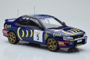 Subaru Impreza 555 #5 C. Sainz / L. Moya Tour de Corse 1995 IXO 1:18 18RMC063A Metalli — kuva 4 / 6