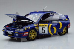 Subaru Impreza #5 C. Sainz / L. Moya 2nd Place Rally Monte Carlo 1995 Kyosho 1:18 08962B Metalli — kuva 2 / 9