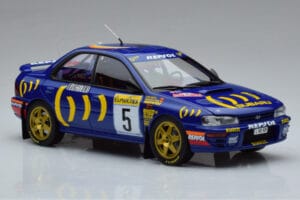 Subaru Impreza #5 C. Sainz / L. Moya 2nd Place Rally Monte Carlo 1995 Kyosho 1:18 08962B Metalli — kuva 5 / 9