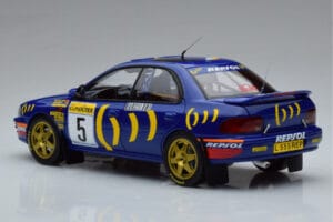 Subaru Impreza #5 C. Sainz / L. Moya 2nd Place Rally Monte Carlo 1995 Kyosho 1:18 08962B Metalli — kuva 6 / 9
