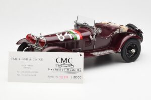 Alfa Romeo 1750 GS Spider #84 T. Nuvolari / B. Guidotti Mille Miglia Winner 1930 CMC 1:18 M-141 Metalli