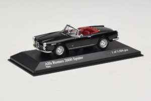 Alfa Romeo 2600 Spider Musta Minichamps 1:43 400120630 Metalli — kuva 2 / 4