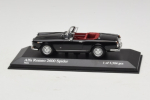 Alfa Romeo 2600 Spider Musta Minichamps 1:43 400120630 Metalli