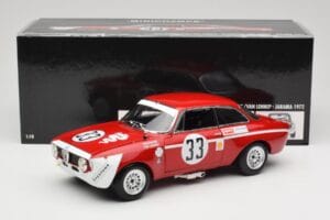 Alfa Romeo GTA 1300 Junior #33 T. Hezemans / G. van Lennep Hezemans Jarama 1972 Minichamps 1:18 100721233 Metalli — kuva 8 / 8
