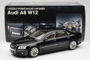 Audi A8 D3 W12 Musta Kyosho 1:18 09212BK Metalli — kuva 8 / 8