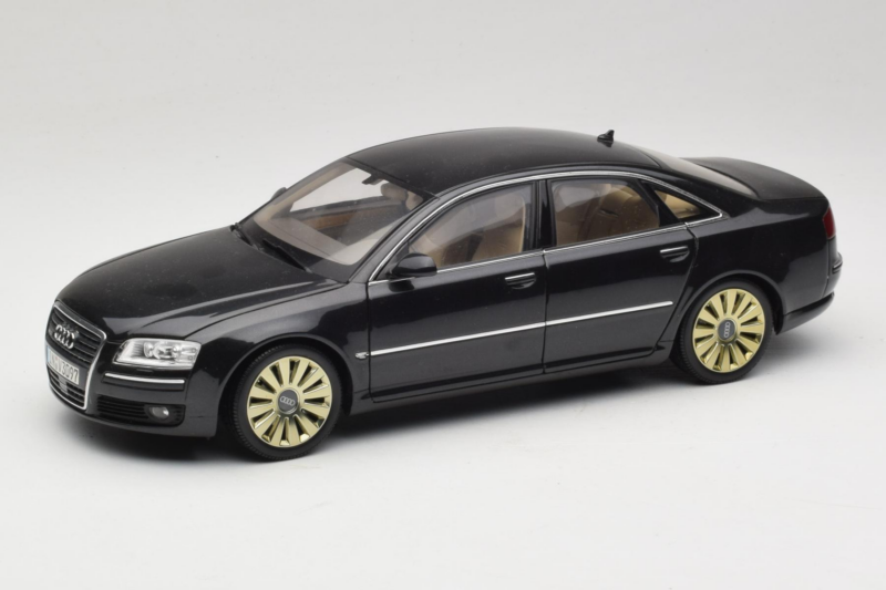 Audi A8 D3 W12 Musta Kyosho 1:18 5010508135 Metalli
