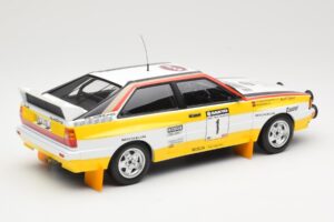 Audi Quattro A2 Audi Sport #1 W. Röhrl / C. Geistdörfer DNF Sanyo Rally of New Zealand 1984 Minichamps 1:18 155841101 Metalli — kuva 2 / 6