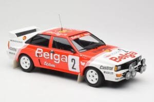 Audi Quattro A2 #2 B. Waldegård / H-T. Thorszelius Belga Team Winners Boucles de Spa 1985 Minichamps 1:18 155851102 Metalli — kuva 4 / 6