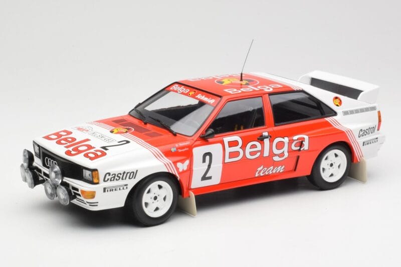 Audi Quattro A2 #2 B. Waldegård / H-T. Thorszelius Belga Team Winners Boucles de Spa 1985 Minichamps 1:18 155851102 Metalli