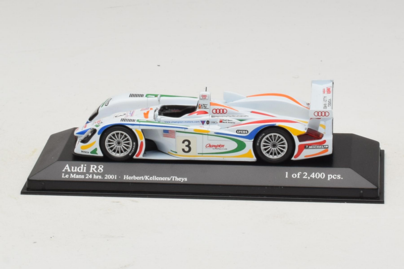 Audi R8 LMP #3 J. Herbert / R. Kelleners 24 Hours of Le Mans 2001 Minichamps 1:43 400010903 Metalli