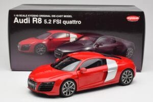 Audi R8 V10 Brilliant Punainen Kyosho 1:18 09216RR Metalli — kuva 8 / 8