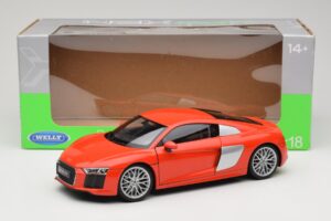 Audi R8 V10 Punainen Welly 1:18 18052W Metalli — kuva 8 / 8