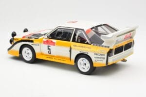 Audi Sport Quattro S1 #5 W. Rohrl / C. Geistdorfer Rally Sanremo Winner 1985 AUTOart 1:18 88503 Komposiitti — kuva 7 / 8